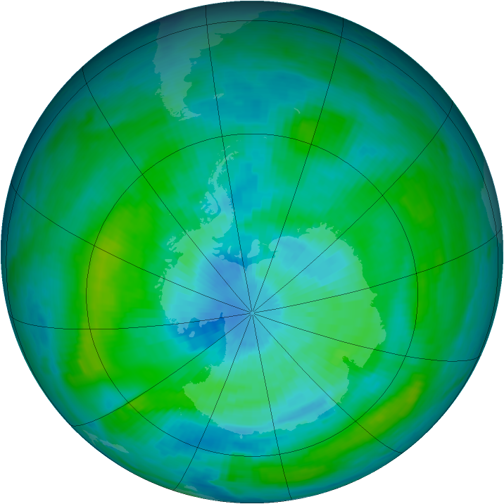 Antarctic ozone map for 16 March 1979